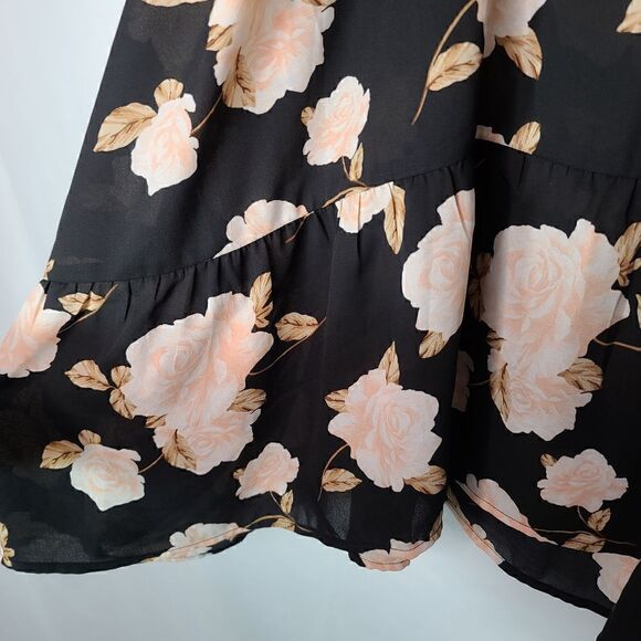 5X 28W Pink Rose Drop Waist Cami Hi-low Hem Flowy - Picture 6 of 8